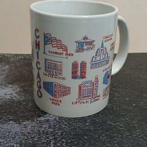 Chicago Neighborhoods Mug-Red, White & Blue-12 oz